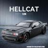 1/24 Dodge Challenger Hellcat Autíčka litá Metel Auta Hračka Tahni zpět Modely aut Hellcat se zvukem a světlem Hellc pro děti