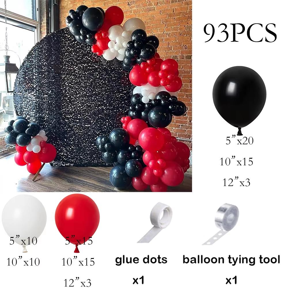 

Black Red Balloons Garland Kit 2026 New Year Party Decor Balloon Arch Birthday Party Baby Shower Wedding Anniversary Decoration AS Picture