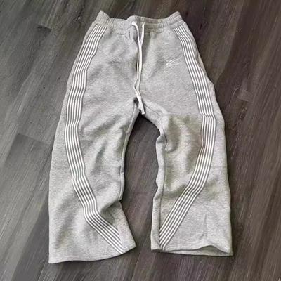 Y2k bestickte graue Freizeithose Herren Damen Jogginghose mit Kordelzug