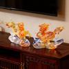 Auspicious Qilin LIULI Ornament Handcrafted Chinese Mythical Beast Sculpture with Cloud Base, Feng Shui Good Fortune Symbol for Living Room Office