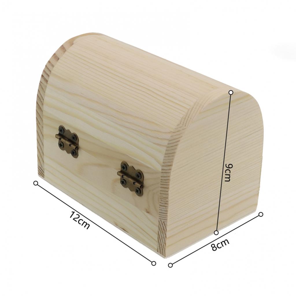 Wooden Box Wooden Arched Hinged Storage Boxes Craft