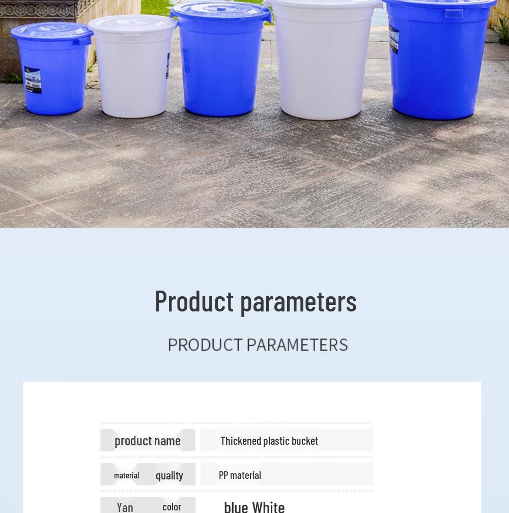 Durable Round Plastic Bucket with Lid for Household Water Storage, Large & Extra-Large Capacity