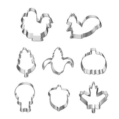 8 Pieces/set Biscuit Molds Thanksgiving Day Kitchen Cookie Shapers Stainless Stainless Baking Cooking Embossers