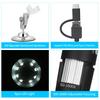 USB Digital Zoom Microscope Magnifier with OTG Function 8 LED Light Magnifying Glass 1600X Magnification with Stand