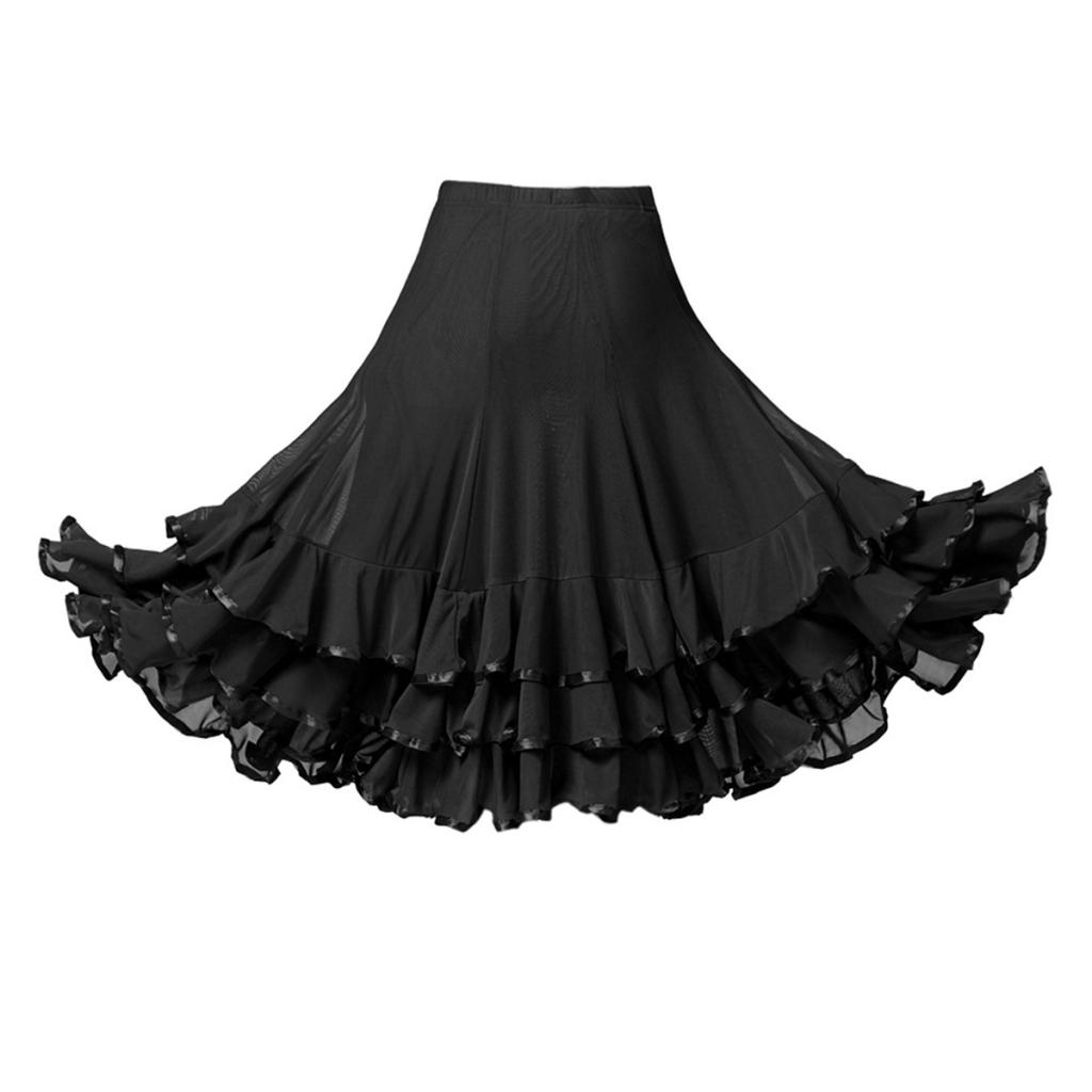 Flamenco Ballsaal Tanzkleid Kurzer Rock Damen Kostüm, Taille 60-98cm
