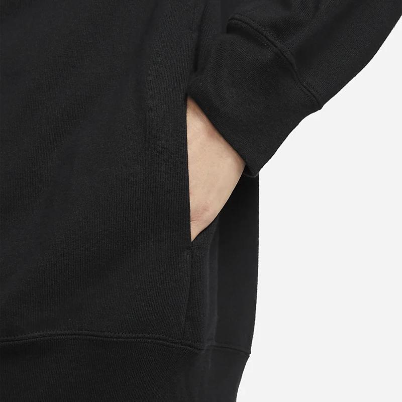 Nike Logo Print Solid Zip Hoodie Jacket Women Outerwear Black DM6416-010