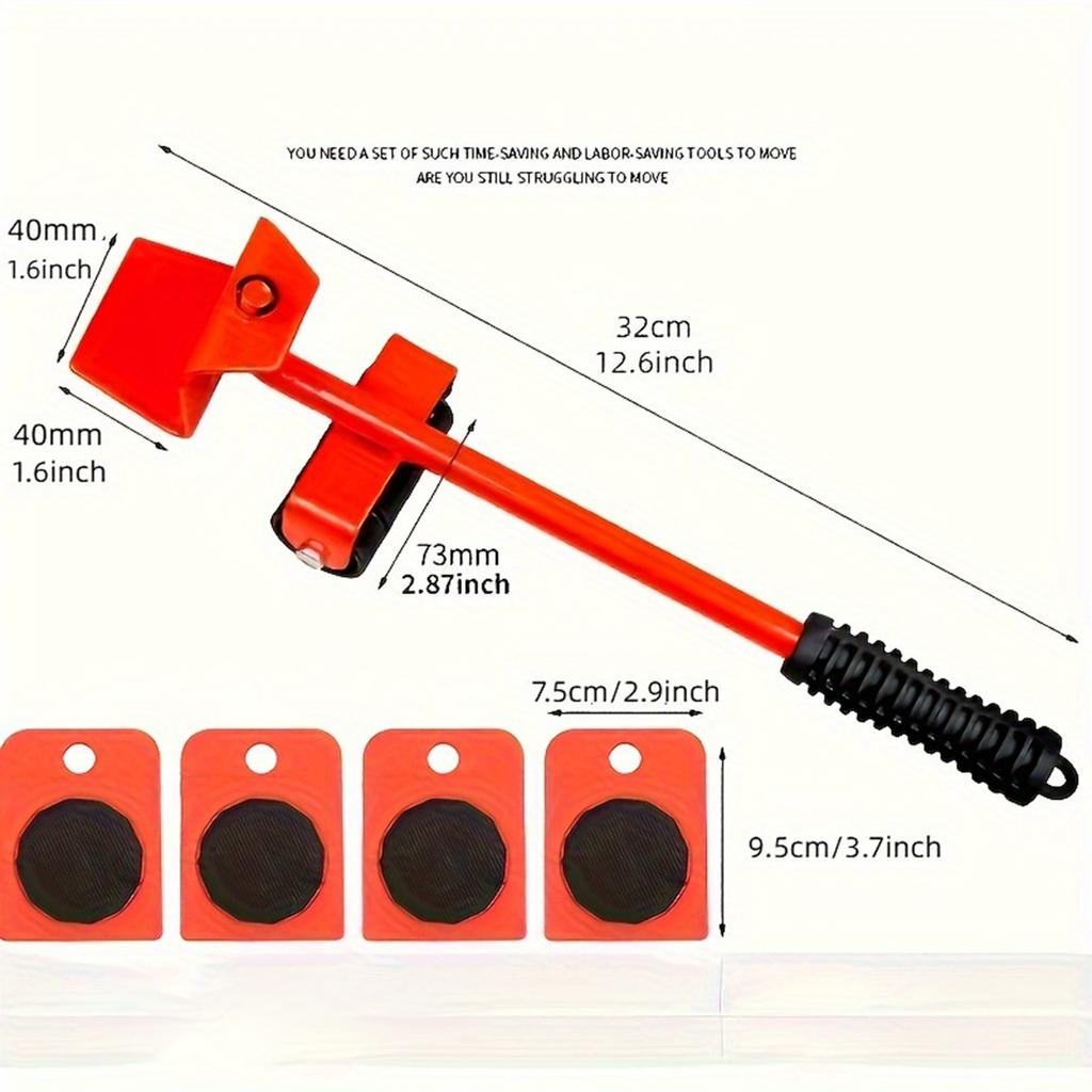 Furniture Mover Tool Set Heavy Stuffs Moving Roller With Bar Furniture Mover Lifter With Wheel Professional Moving Too