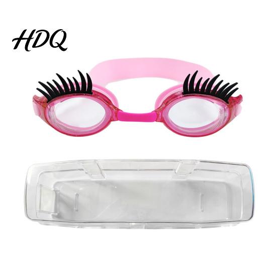 Verstellbarer Kopfbügel Schwimmbrille Kinder Schwimmen mit Wimpern Wasserdicht Kein Auslaufen Anti-Beschlag UV Wimpernschutz Klare Linse Jungen Mädchen Silikon Schwimmen