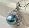 Vintage luxury Tahitian platinum gray black pearl pearl pendant bead pendant niche positive round strong light