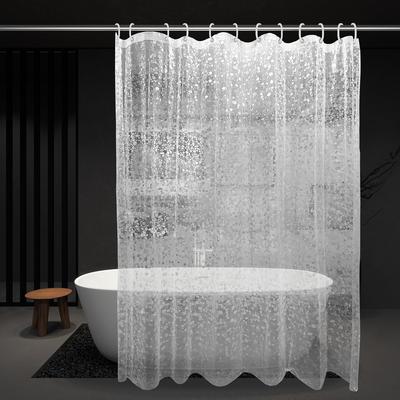 Pebble Texture Transparent Shower Curtain, Nordic Minimalist Style For Bathroom, Stylish Bathroom Curtain, Great Home Decor Item