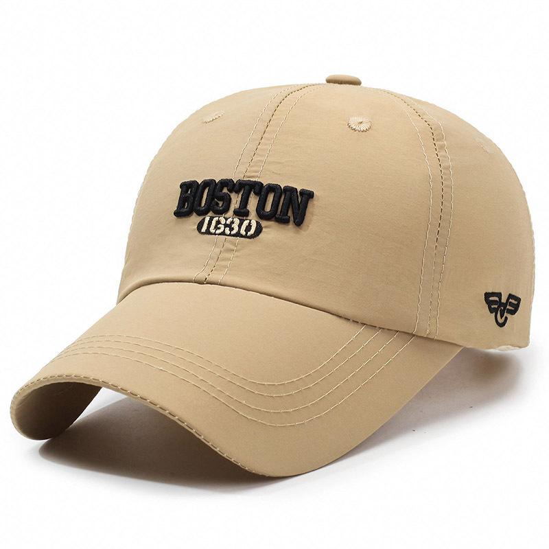 Embroidered Letter Hat Sunscreen Hat Men's Summer Sun Hat Breathable Cap Quick-Drying Baseball Cap