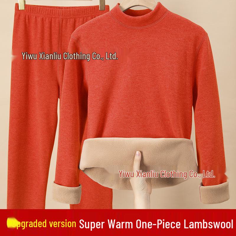 Men’s and Women’s Cozy Velvet Thermal Underwear Set for Autumn and Winter