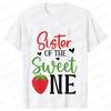 Sweet One Strawberry Birthday Party T-shirt Casual Top T Shirt Family Matching Girls 1st Birthday Graphic Adult Kids Tee T-Shirt