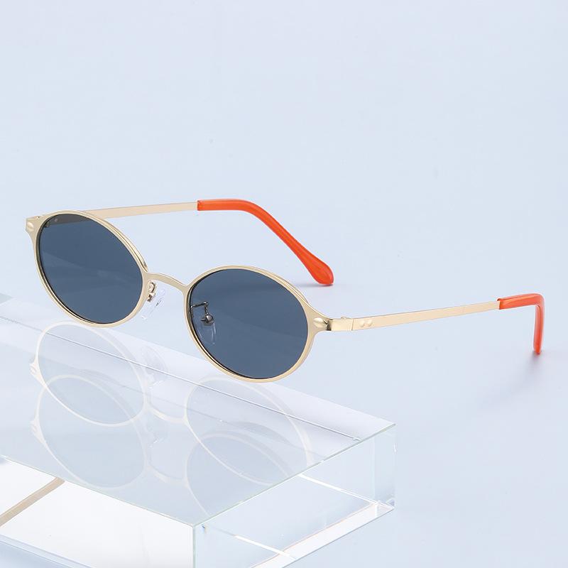 New Oval Metal Eyeglass Frame, Uv-protective Sunglasses, For Both Men And Women2555