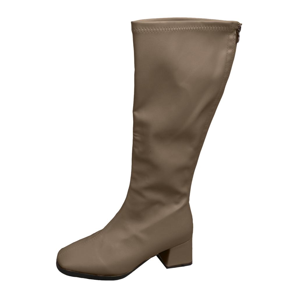 Cizme de damă versatile, la modă, cu vârf ascuțit, toc plat, fără șireturi, culoare solidă, casual, până la jumătatea gambei, pentru călărie, înalte pe gambă
