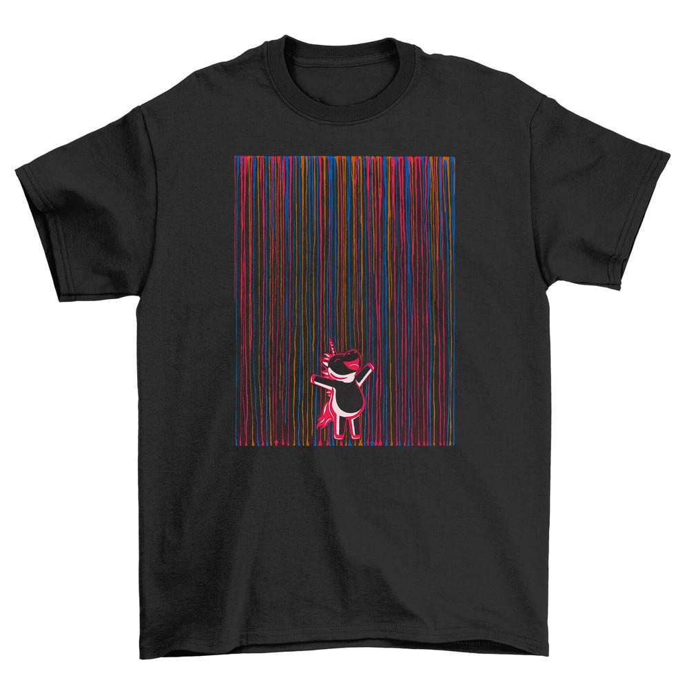 Rainbow Rain Dancing Couple T-shirt - Bring Color to Your Wardrobe! Funny Unisex