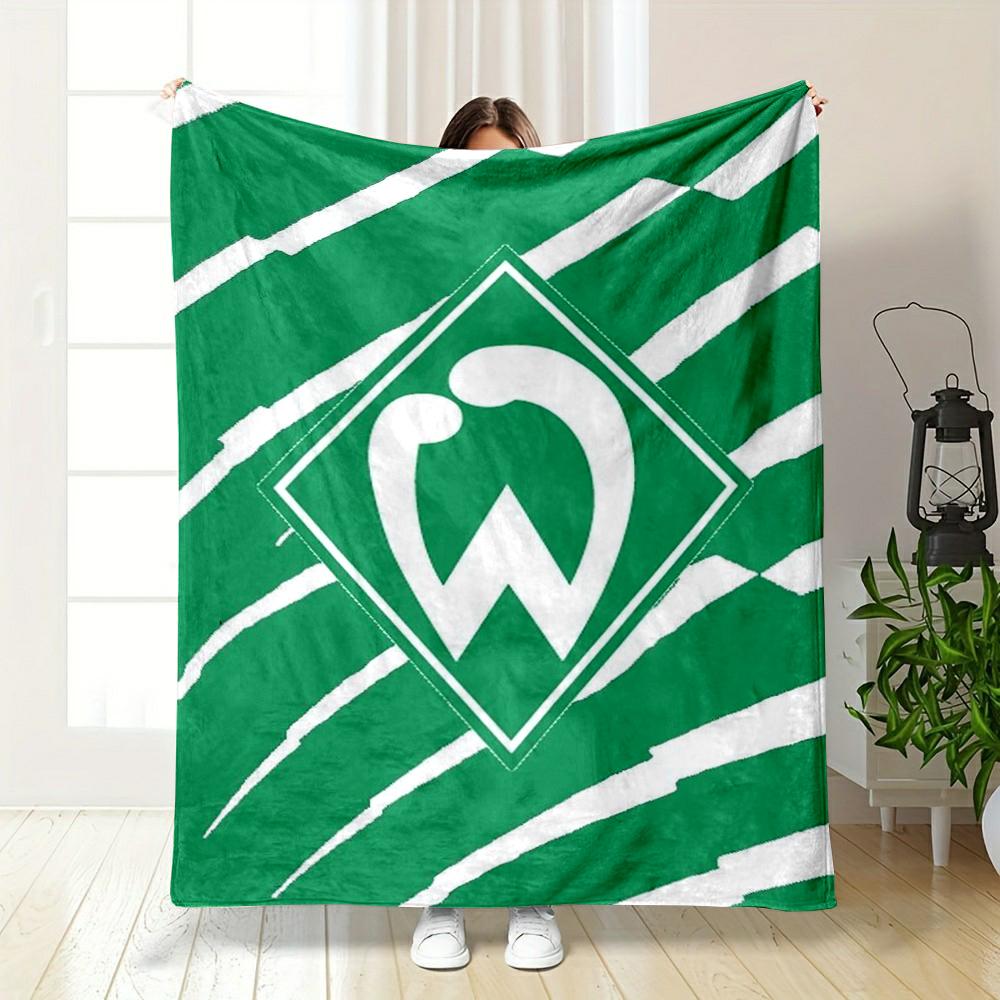 Green Geometric Printed Designed Flannel Blanket for Bedroom, Living Room, Sofa, and Nap