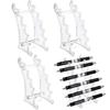 Set of 4 Pen Display Stand Plastic Pen Holder Pen Display Stands 6 Slots Pen Display Stand Eyebrow Pen Stand Makeup Brush Rack Organizer for Home Sch