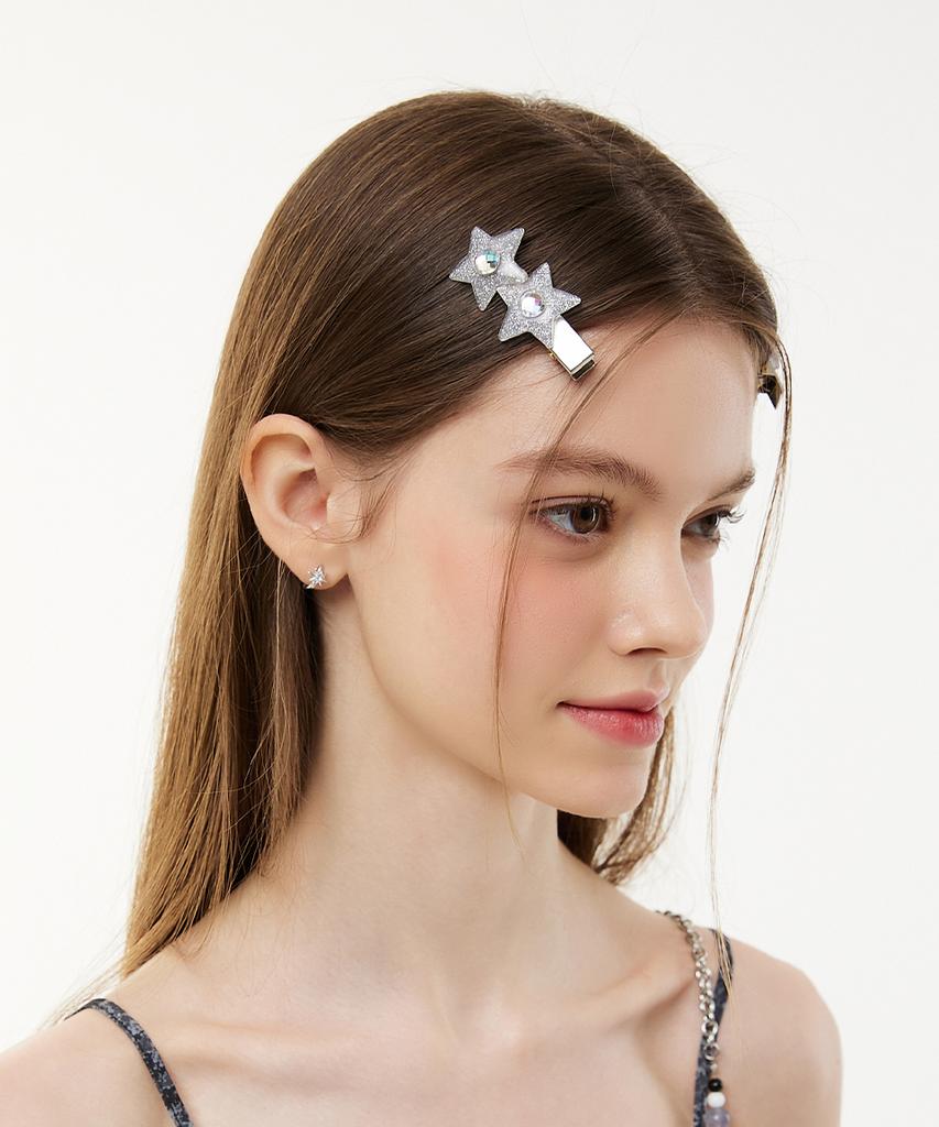 Vvv Glitter Star Cubic Clip Hairpin