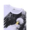 New Summer Fashion Men's 3D Printing Graffiti Pattern Loose T-Shirt Street Trendy Casual Short-Sleeved Oversized Male Clothing Eagle Patterned T-shirt