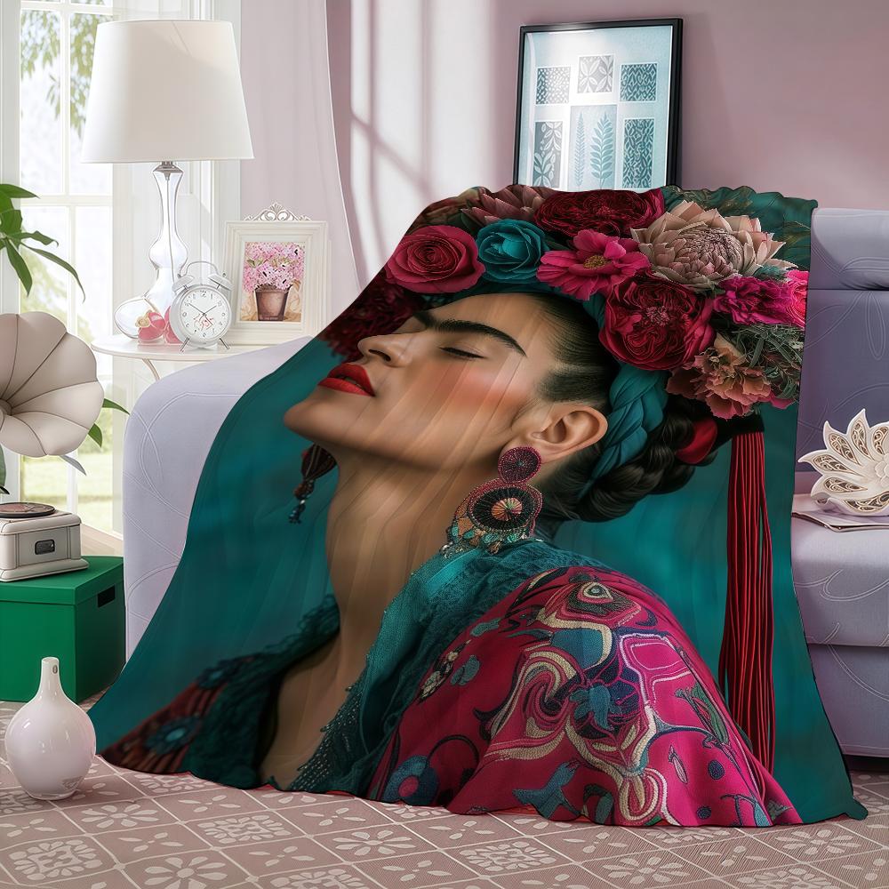 Cartoon F-Frida ART K-kahlo Blanket Warm And Soft Suitable For Bedroom Living Room Sofa Bed Office Travel Camping