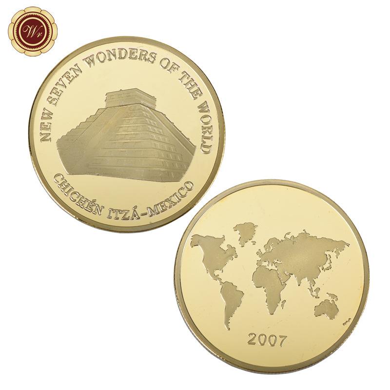 Complete set of commemorative collection coins for the Seven Wonders of the World, surrounding buildings, and tourism commemorative medals