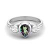 Pear Shape  Mystic Topaz Gemstone 925 Sterling Silver Ring