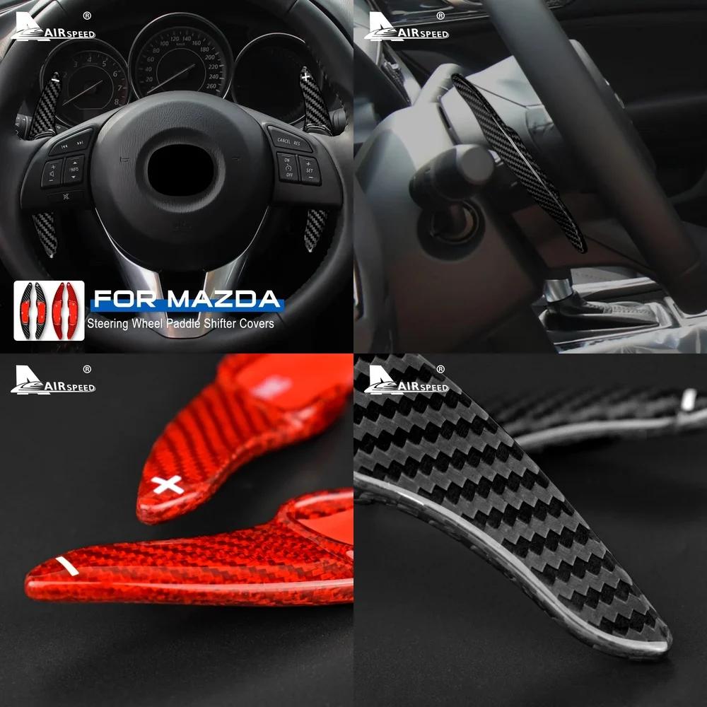 Real Hard Carbon Fiber Steering Wheel Paddle Cover for Mazda 3 Axela 6 GJ GL CX 5 MX 5 Car Interior Trim Accessories