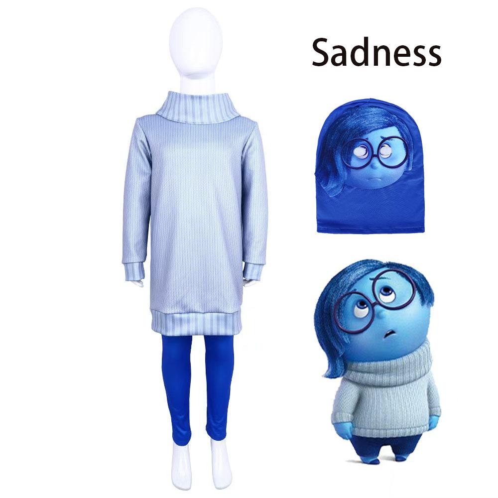 

Мультфільм Аніме Inside Out 2 Радість Косплей Костюм Набір одягу для хлопчиків та дівчаток з маскою Хелловін День народження Косплей Комбінезон Набір 160