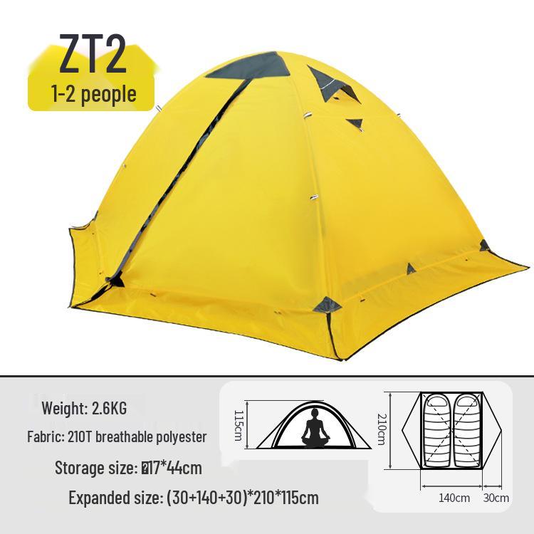 

Portable Four-Season Double-Layer Tent with Snow Skirt - Waterproof & Cold-Proof for Hiking and Camping 240*210*115 cm