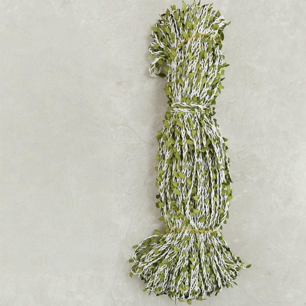 10M/Roll Boho Style Burlap Leaf Ribbon Natural Jute Rope Vine Simulation Vine  Gift Decoration