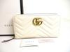 Authentic Marmont GG White Leather Round Zip Long Wallet #b119  Seller Refurbished