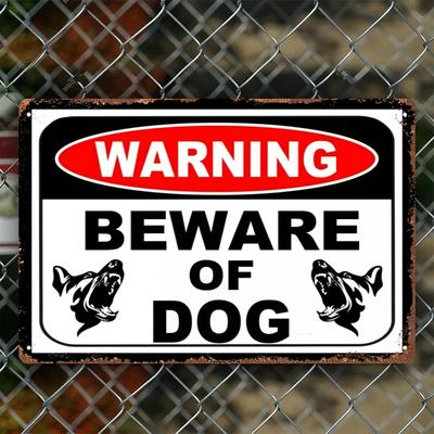 Beware of Dog Security Guard  Metal Tin Sign Unframed Warning Plaque for Home Decor