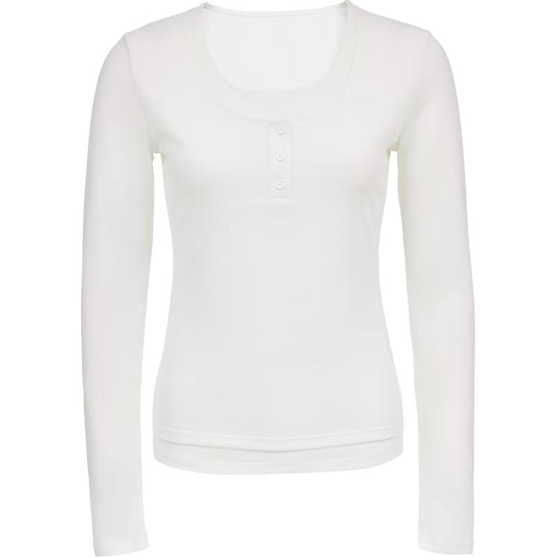 

VEROMODA Women s Double-Layer Collar Slim T-Shirt