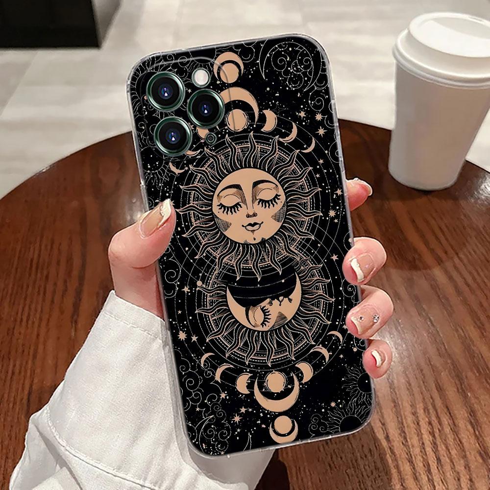 Sun Moon Tarot Card Astrology Magic Case For Apple iPhone 17 16 15 14 13 12 11 Pro Max 16 Plus 16E 17Air 17Pro Phone Cover Funda
