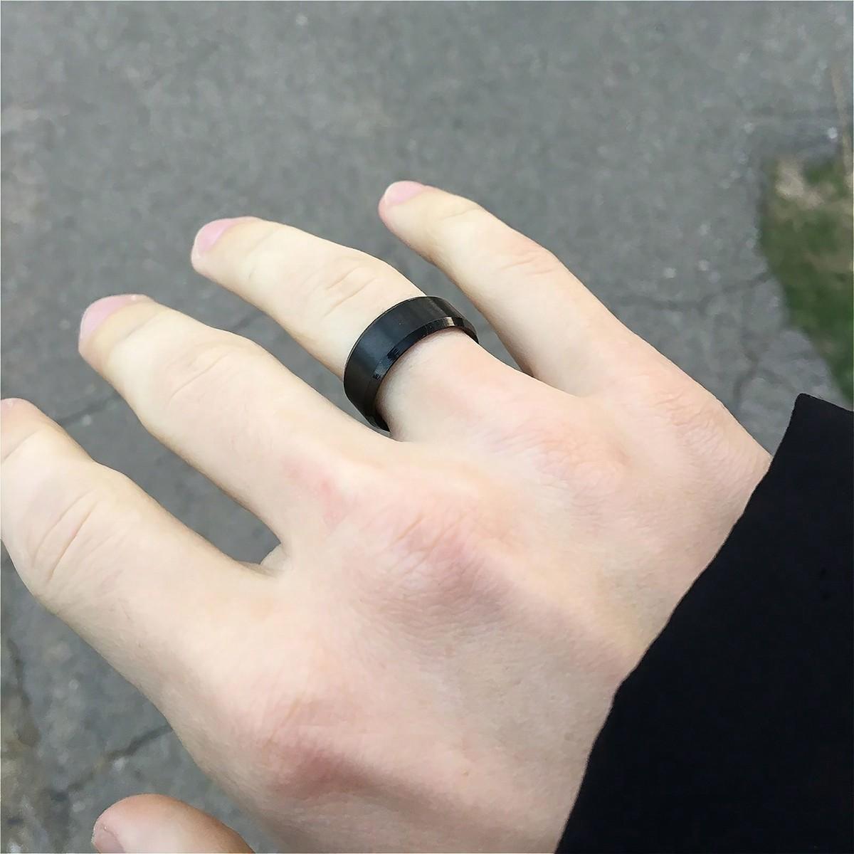 

1 шт. Простые черные гладкие кольца из нержавеющей стали для мужчин, ювелирный подарок для парня, папы, сына 6