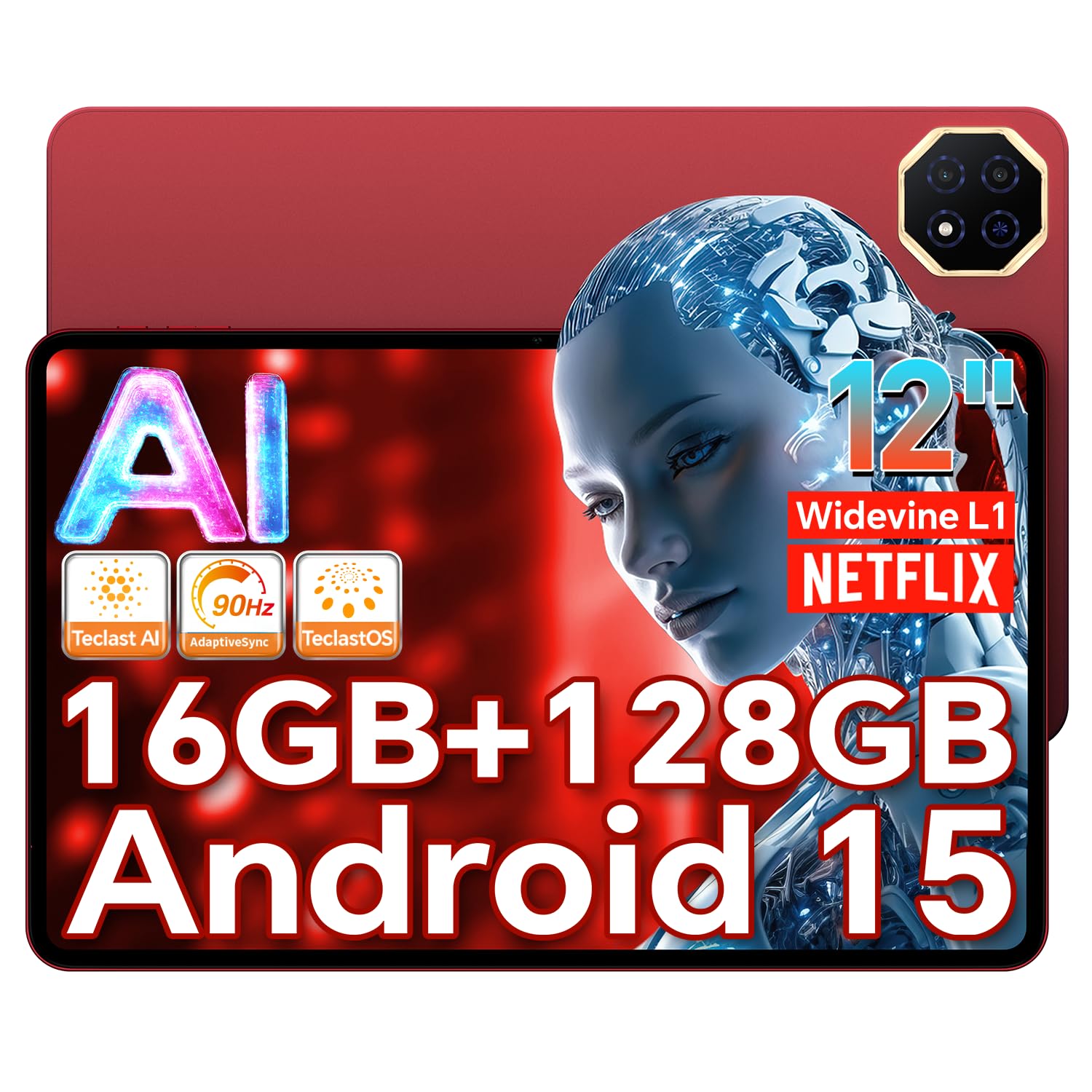 

15 Tablet 12 Inch 2K TECLAST T60AI Tablet Resolution AI Function Tablet A733 CPU 8 Core Tablet WiFi Model 90Hz High Refresh Rate Android Tablet