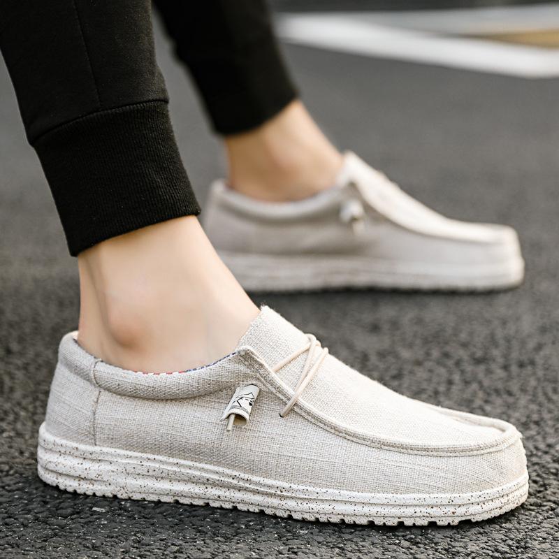 Men's Shoes Popular Large Size Loafers Flat Casual Sports Shoes Canvas Shoes Board Shoes Men Lazy One Pedal