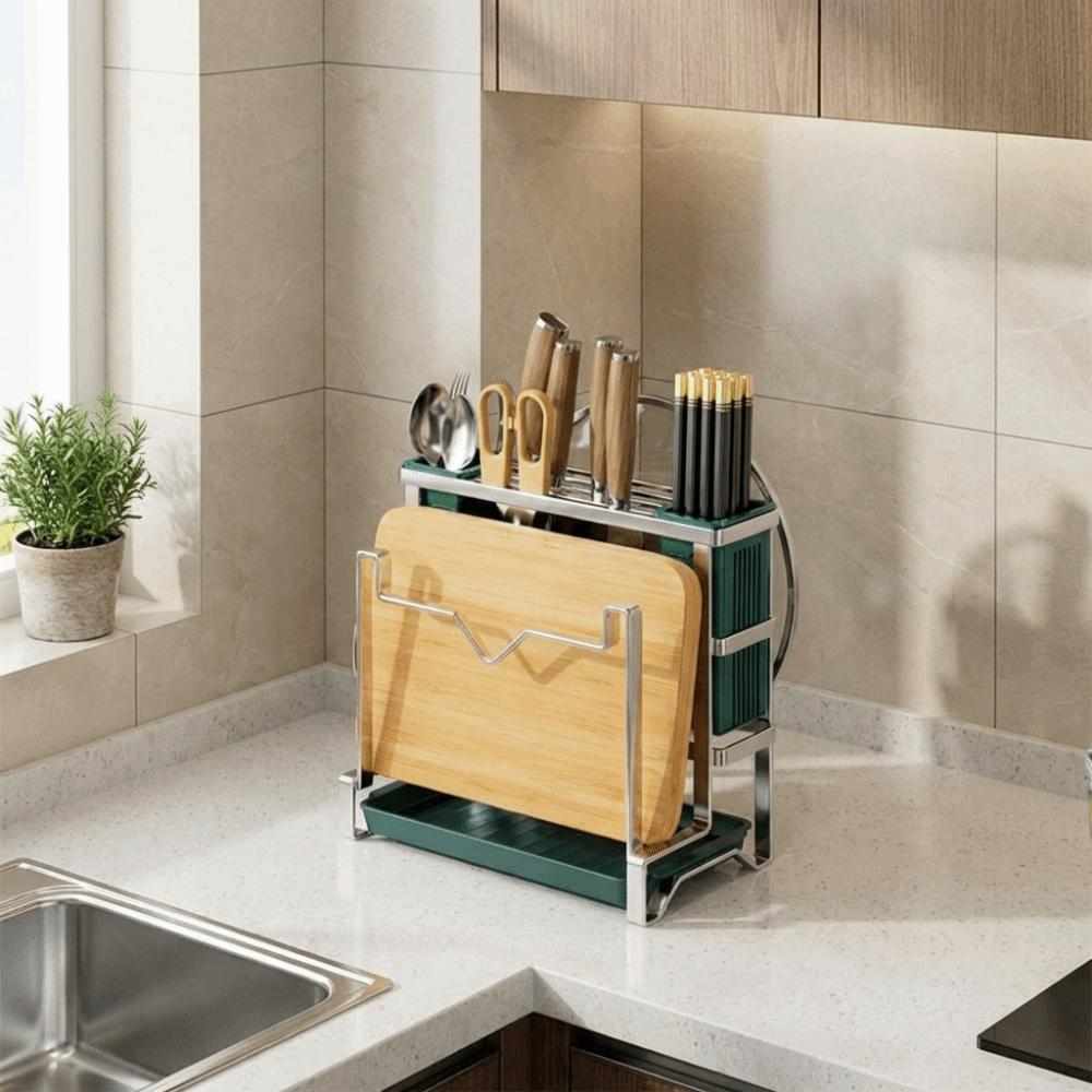 Rustproof Cutter Cutting Board Storage Rack Stainless Steel Cutter Holder  Cabinet