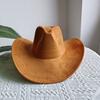 Suede Purple Cowhead Cowboy Hat New Large Size Cowboy Hat Suede Material Water Drop Top Men's and Women's Knight Hat 2023