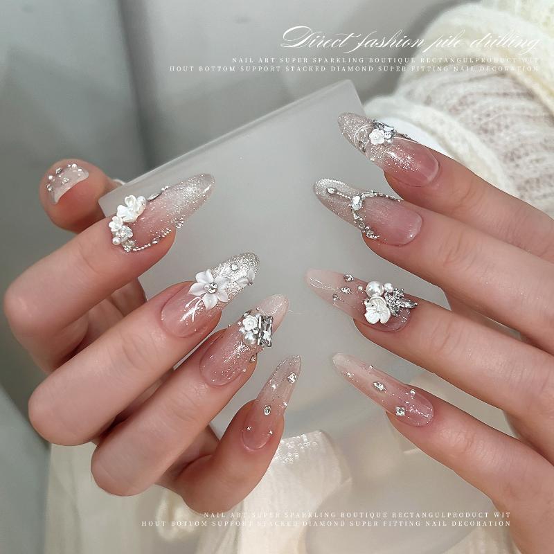 1Pcs Zircon Pearl Nail Diamond Nails Decoration Nail Shiny Nail Gems Jewelry Nail Charm Diy Accessories