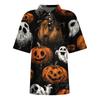 Women's Fashion Casual Lapel Short Sleeve Printed Shirt Women's Button Up Tops
