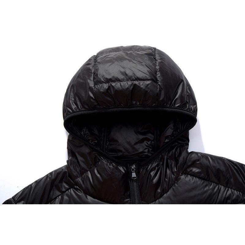 Mens Plus Size Hooded Lightweight Padded Winter Warm Loose Casual Outerwear Coat