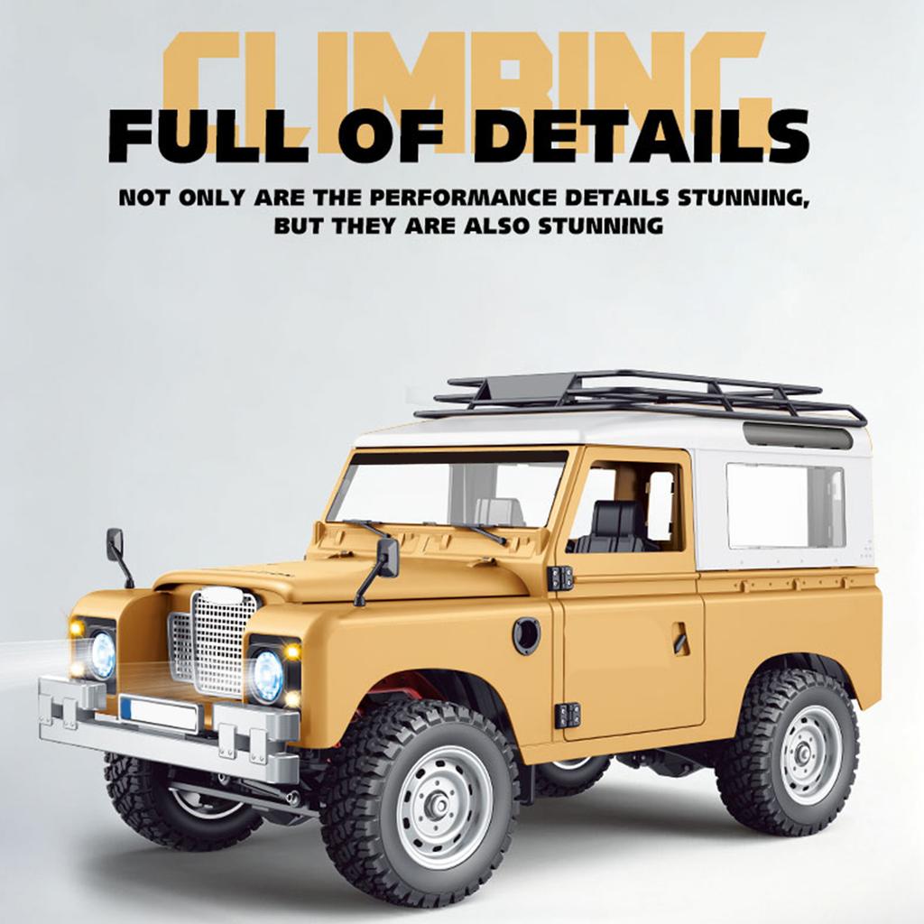2.4G 1 10 RC Crawler Remote Control Off Road Truck with LED Lights 100m Range Indoors Outdoors Yellow