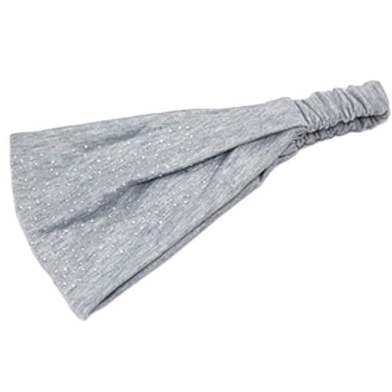 

Женская повязка на голову со стразами, мягкая повязка на голову, тюрбан, повязка на голову серый