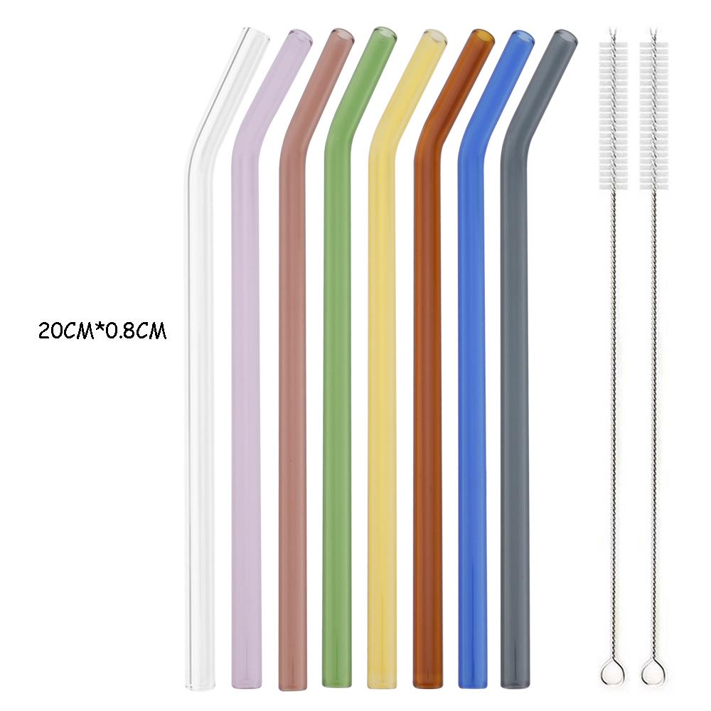 Reusable Drinking Glass Straw High Borosilicate Glass Straw Wide 8mm Eco Friendly Straw for Cocktail Smoothie Milkshake Dinkware