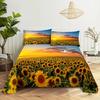Sunflower Bed Sheets and Pillowcases for Single Double Beds Bedsheets Set with Pillow Case 2pcs 3pcs Queen Full Size 3D Soft