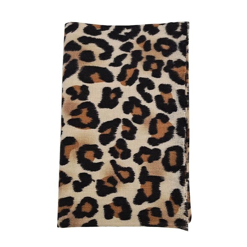 New Autumn and Winter Fashion Imitation Cashmere Scarf for Women, Classic Leopard Print Long Thickened Warm Shawl