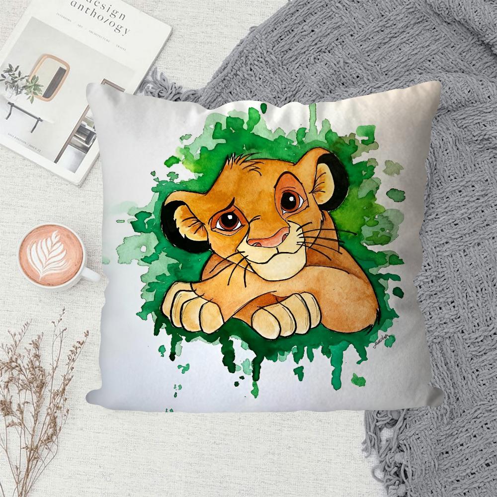 1PC Cartoon Simba lion king Pillow Case Sofa Decorative Home Double-sided Printing Short Plush Cute Cushion Cover