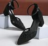 Luxury Mesh Embroidery High Heels Shoes Women Pointed Toe Slingback Heeled Gladiator Sandals Summer Elegant Banquet Dress Shoes